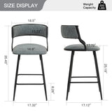 26'' Counter height bar stools PU cover kitchen island counter bar stool with black powder coating W2215P196281
