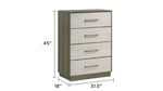 ZUN Gem Modern Style 4-Drawer Chest Made with Wood in Beige & Brown B009P254156