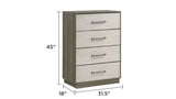 ZUN Gem Modern Style 4-Drawer Chest Made with Wood in Beige & Brown B009P254156