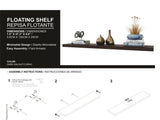 Floating Shelves 1.50" H, with 2 Shelf, Walnut B097P250908