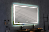 ZUN LED Bathroom Mirror 55"x 30 " with Front and Backlight, Large Dimmable Wall Mirrors with Anti-Fog, W928P177882