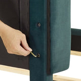 Queen Size Green Velvet Tufted Upholstered Platform Bed B108P160256