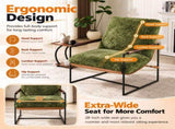 28 Inch Extra Wide Sling Accent Chair, Fully Disassembled, Rubber Wood Armrest, Metal Iron Frame, 63766309