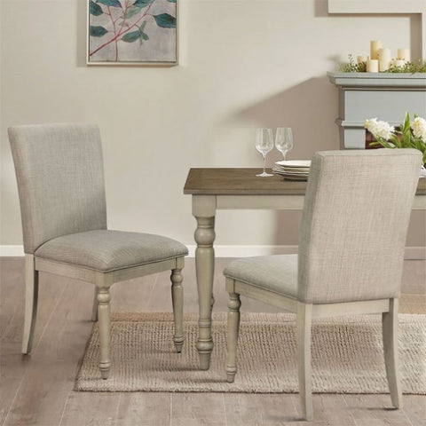 ZUN Upholstered Dining Chair with Turned Wood Legs Set of 2 B03548996