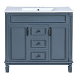 36'' Bathroom Vanity with Top Sink, Modern Bathroom Storage Cabinet with 2 Soft Closing Doors and 2 N710P230231C