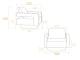 29.13" W Square Swivel Accent Chair, Modern Rotating Arm Chair with Open Back,360 Degree Rotation, W3188P280197