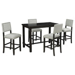 ZUN 5-Piece Counter Height Dining Set, Classic Elegant Table and 4 Chairs in Espresso and Beige 06419071