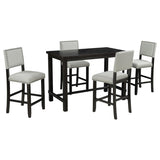 ZUN 5-Piece Counter Height Dining Set, Classic Elegant Table and 4 Chairs in Espresso and Beige 06419071