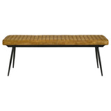 Camel and Black Tufted Cushion Side Bench B062P153573
