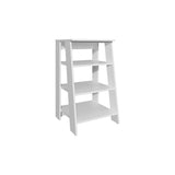 ZUN BATHBI 30" High 4-Tier Ladder Shelf Organizer for Bathroom, Side Table, Living room in White B200P240252