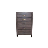 Contemporary Style 5-Drawer Chest Made with Wood in Gray 808857594679