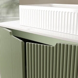 TURIO 30" Freestanding Cabinet without Basin, with Carrara White Counter Top and 2 Doors, Green W2615P293843