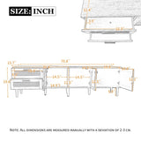 Rattan TV Stand with 3 Cabinets & 2 Drawers, Rattan-inspired Media Console Table for TVs up to 80'', N710P206015B