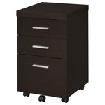 ZUN Cappuccino 3-Drawer Mobile File Cabinet B062P153727