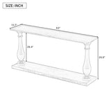 U_STYLE Vintage Sofa Table Console Table with Luxurious Pine Veneer and Elegance Vase-Leg Design,for N711P261924O
