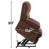 ZUN 23" Seat Width and High Back Large Size Chenille Power Lift Recliner Chair with 8-Point Vibration W1803125728