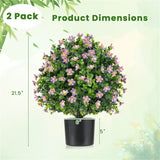 2 Pack Lifelike Artificial Potted Plants - Purple 85748431