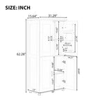 ZUN Tall and Wide Bathroom Floor Storage Cabinet, Bathroom Storage Unit, Freestanding Cabinet with 4 WF323345AAK