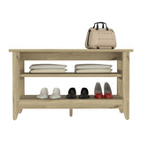 Misuri Storage Bench, Four Legs, Two Open Shelves -Light Oak B20091960