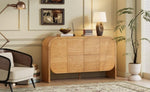 ZUN TREXM Buffet Cabinet with Storage Retro 4-Door Sideboard with Large Storage Accent Cabinet Rounded N715P228110N