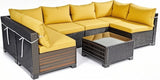 Cushion Covers for 7 Pcs Wicker Rattan Sectional Sofa, 14Pack Cushion Slipcovers Set W2911P286666