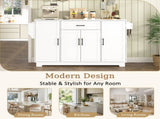 54.3" Sideboard Buffet Cabinet with, 4 Doors & 1 Drawer, Melamine MDF Kitchen N711P437643K