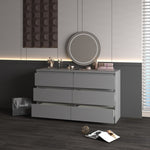 ZUN Grey Large 6 drawers chest of drawer dressers table W1320141589