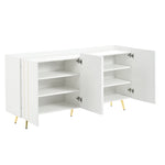 ZUN ON-TREND Luxurious Shoe Cabinet with 5 Metal Legs, Modern TV Stand with 4 Adjustable Shelves for TVs N721P191139K