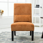ZUN Pisano Contemporary Chenille Fabric Armless Accent Chair with Pillow, Orange T2574P164501