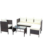 ZUN Outdoor patio Furniture sets 4 piece Conversation set wicker Ratten Sectional Sofa With Seat 86340965