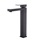 ZUN Matte Black Bathroom Faucet Single Handle Tall Vessel Sink Faucet Vanity Bathroom Faucet Basin Mixer W1932P148110