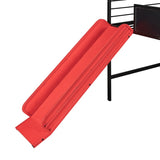 Metal House Bed With Slide, Twin Size Metal Loft Bed with Two-sided writable Wooden Board MF294384AAJ