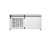 39.37'' Modern Wooden Dog Crate Furniture with Sliding Barn Door and Side Door, Indoor Dog Kennel 66249718