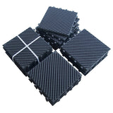 Patio Interlocking Deck Tiles, 12"x12" Square Composite Decking Tiles, Four Slat Plastic Outdoor W1859P224297