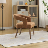 25.79" Wide Modern Barrel Open Back Upholstered Accent Chair with Wooden Legs Chairs for W3118P254206