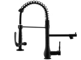 Commercial Kitchen Faucet Pull Down Sprayer Black and Nickel,Single Handle Kitchen Sink Faucet W1932126999