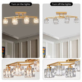 6-Light Crystal Ceiling Light for Dining Room, Modern Ceiling Lamp with Light Fixture For Entryway, W1592P251110