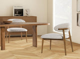 Locke 20.5" Modern Upholstered Dining Chair with Wood Frame, Salt & Pepper Boucle B2719P238364
