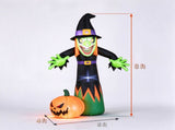 8FT Halloween Inflatable Witch and Pumpkin with Built-in LED Lights Pumpkin Blow Up Outdoor Yard 22995142