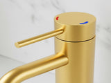 Single Handle Bathroom Faucet Lavatory Faucet Stainless Steel Single Hole-T10, Brushed GoldUnable 57713615