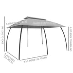 ZUN Outdoor Patio Gazebo 10' x 20' Gazebo Canopy Shelter with Netting Beige-AS （Prohibited 42898579