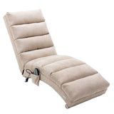ZUN COOLMORE Linen Chaise Lounge Indoor Chair, Modern Long Lounger for Office or Living Room W39539619