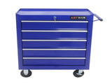 5 DRAWERS MULTIFUNCTIONAL TOOL CART WITH WHEELS-BLUE 43010145
