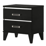 Black 2-Drawer Nightstand B062P189183