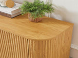 64-Inch Wavy TV Stand, Rounded Sideboard, Storage Cabinet, Wooden Vertical Stripe Cabinet for Living W1162P309021