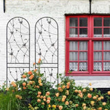 2 Pack Metal Garden Trellis 86.7" x 19.7" Rustproof Trellis for Climbing Plants Outdoor Flower W1586P268060
