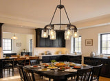23.62'' Modern 6-Light Black Wagon Wheel Chandelier With Light For Bedroom Bathroom,Living W5008P468517