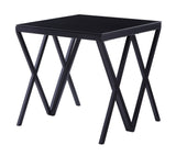 Magenta Glass Top & Black Finish End Table B2726P244373