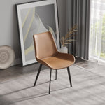 ZUN Modern Dining Chair Living Room Black Metal Leg Dining Chair-Brown-4pcs/ctn W153567954