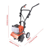 52CC 2-Stroke Gas Powered Tiller Cultivator with 4 Adjustable Front Tines, Handheld Rototiller for 75754624